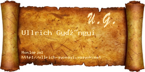 Ullrich Gyöngyi névjegykártya
